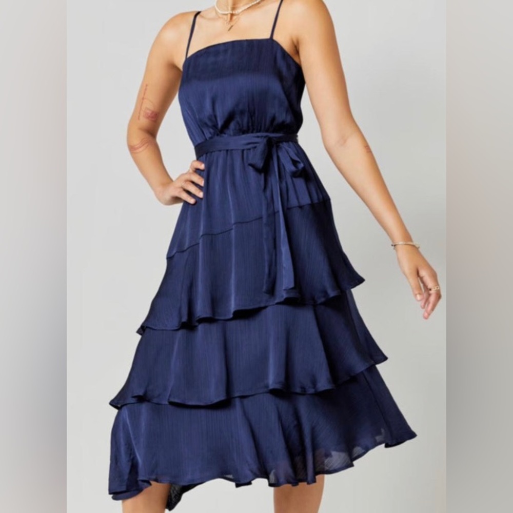 NWT- Francesca’s Navy Blue Midi Dress